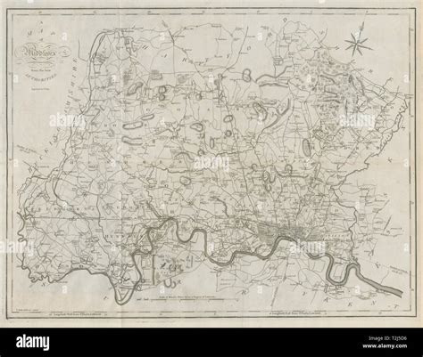 A Map Of Middlesex From The Best Authorities County Map Cary 1789