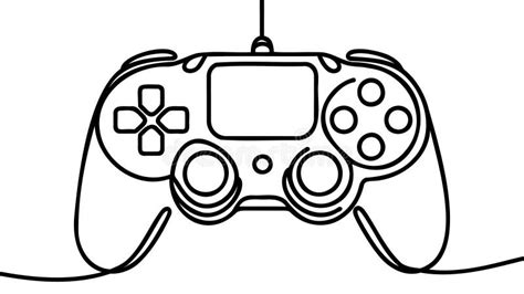 Continuous One Line Drawing Of Game Controller Gamepads Line Art