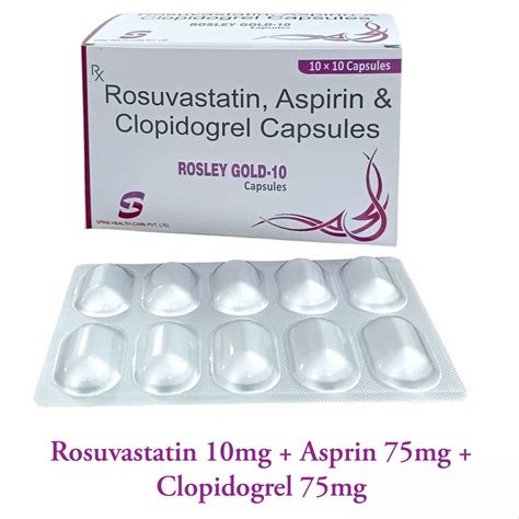 Rosuvastatin Aspirin Clopidogrel Capsules 10 Mg At Rs 1400box In