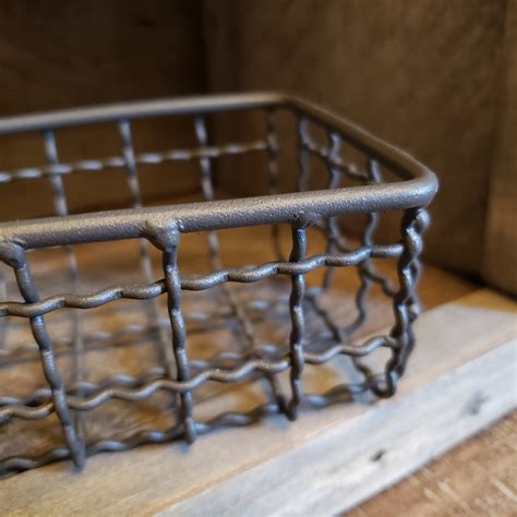 Wire Basket Farmhouse Metal Basket Rustic Country Decor Etsy