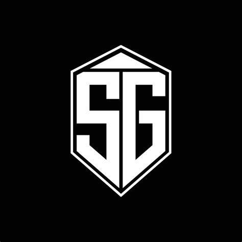 Sg Logo Monogram With Emblem Shape Combination Tringle On Top Design