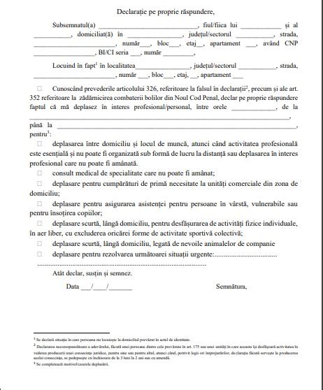 Modelul de declarație pe care trebuie să-l completeze ...