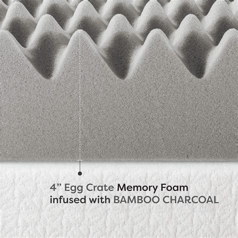 Mellow Inch Egg Crate Memory Foam Mattress Topper With Infusion Twin