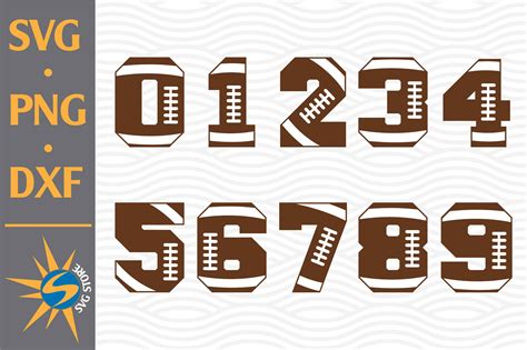 Football Numbers Clip Art Cutting Files Svg Eps Dxf Png  Digital