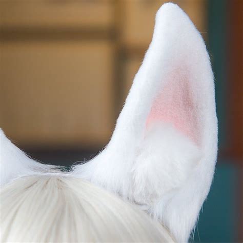White Wolf Earswhite Fox Earsanime Earsanimal Earscosplay Etsy Fox