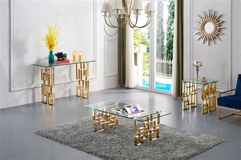 The glass coffee tables makes your work easier by giving you the best products in the market. Enzo Modern Glass Top Coffee Table with Gold Geometric ...