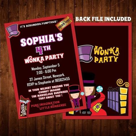 Willy Wonka Party Invitations Printable Free
