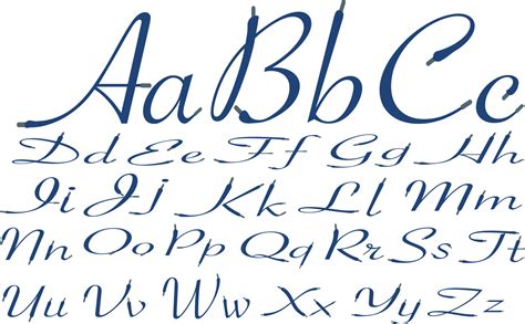 Blue Sport Alphabet Formed By Shoe Lace Vector Handwritten Script Font