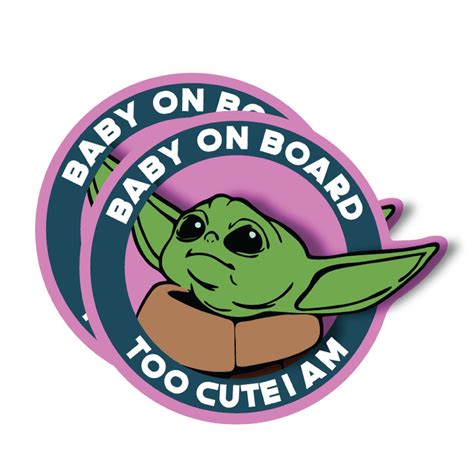 Baby Yoda Star Wars Bumper Sticker Baby On Board Bumper Sticker Star