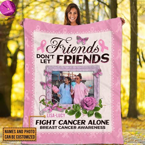 Personalized Breast Cancer Friends Blanket Teeholly