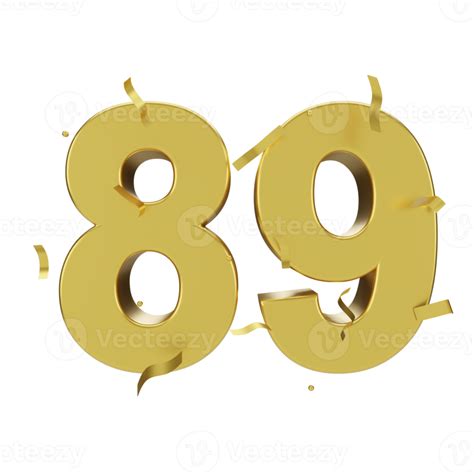 Gold 89 Number With Confetti 22285677 Png