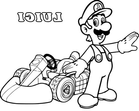 Coloriage gratuit de mario et luigi dans le jeu vidéo mario kart à imprimer et colorier. Dessin Mario Kart 8 Unique Images Coloriage Luigi Kart à ...
