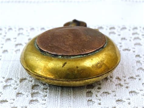 Antique French Ww1 Trench Art Lighter Made Of Brass With British Edward