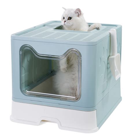 Vealind Foldable Cat Litter Box With Lid Front Entry And Top Exit Xxl