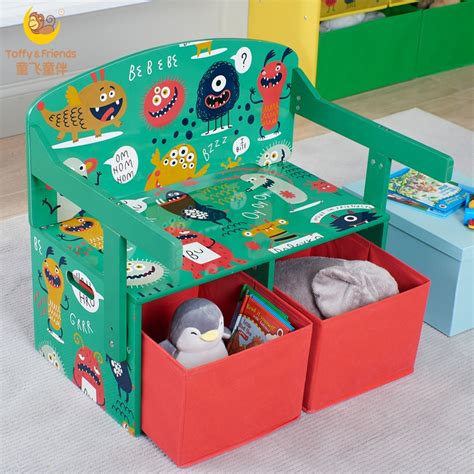 Toffy And Friends Monsters 3 In 1 Convertible Kids Deskstorage Bench And