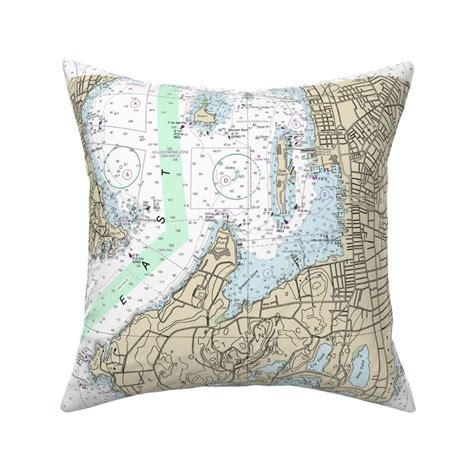 Newport Rhode Island Nautical Map Fabric Spoonflower
