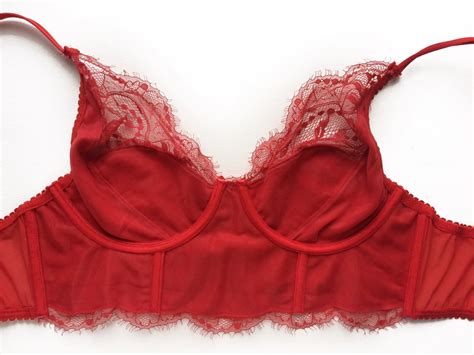 Red Lace Bra In Red French Chantilly Lace And Spandex Silk Red
