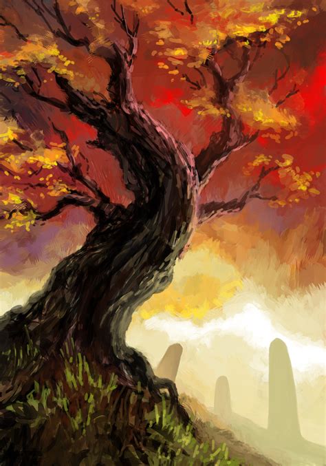 Burning Tree Speedart By Werlioka On Deviantart In 2021 Tree Art