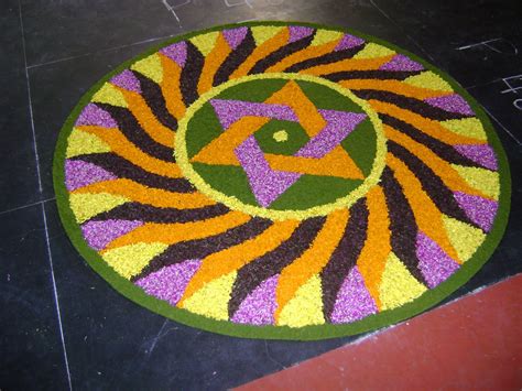 Flower Rangoli Designs Pookalam Flower Rangoli For Onam And Diwali