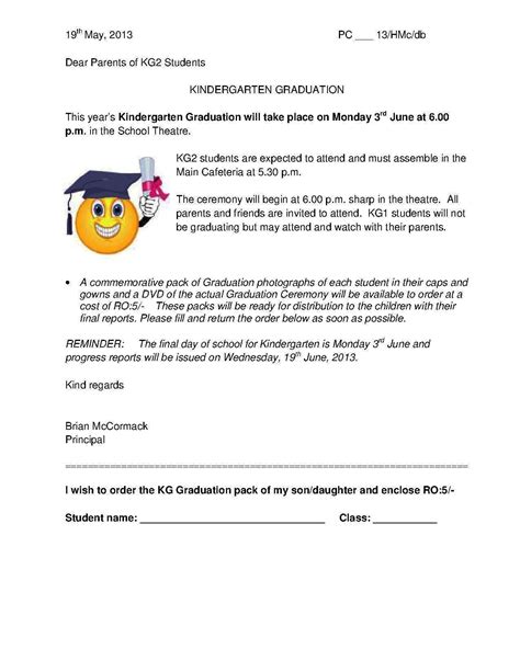 Sample Graduation Letter To Students