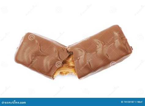 Caramel Chocolate Bar Isolated Stock Image Image Of Closeup Sugar