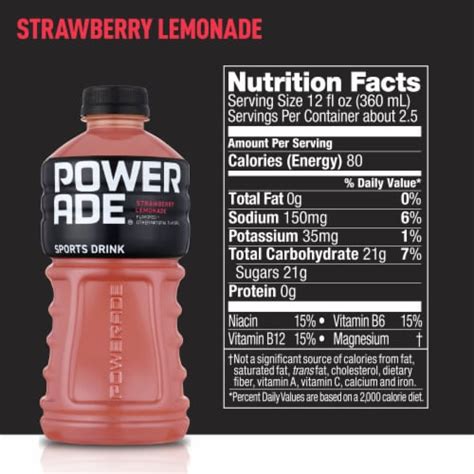 Powerade Strawberry Lemonade Electrolyte And Vitamin Sports Drink 32 Fl