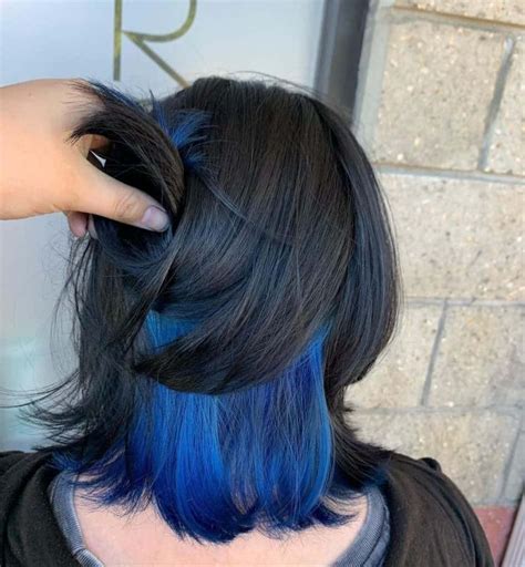 dark black and blue hair short look dyed hair blue hair color for black hair dark blue hair