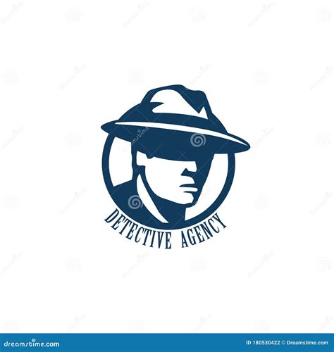 Private Detective Logo Of Vector Man In Hat Stock Vector Illustration