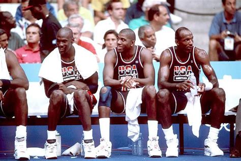 Michael Jordan Earving Magic Johnson Clyde Drexler Usa Basketball Team