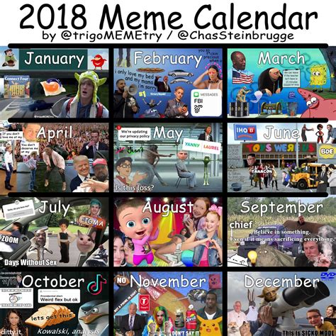 Trigomemetry On Twitter Heres The Updated Meme Calendar