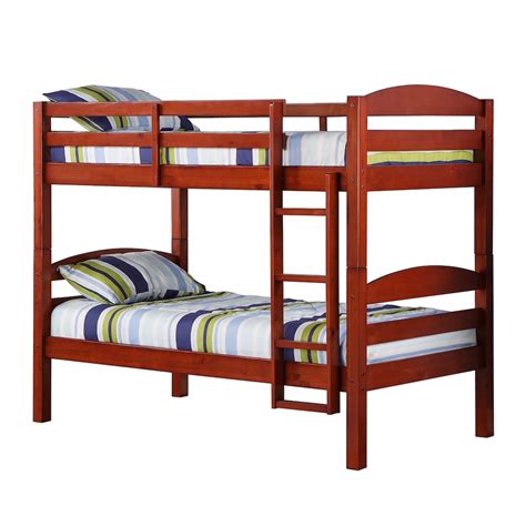Welwick Designs Traditional Solid Wood Twin Over Twin Bunk Bed In