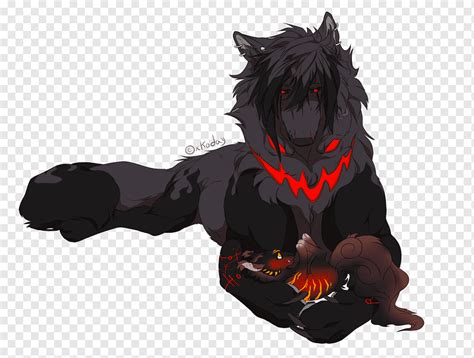 Gray Wolf Drawing Demon Anime Black Shading Mammal Carnivoran Dog
