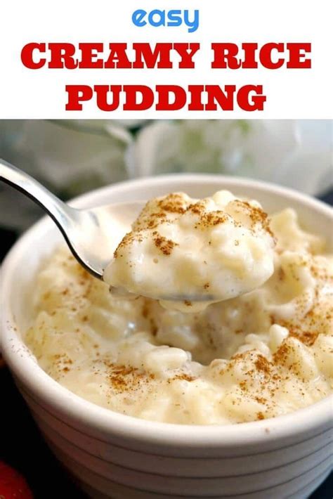 Easy Creamy Rice Pudding With A Touch Of Vanilla And Cinnamon A