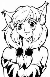 Coloring Pages Anime Furry Cat Cute Girl Fox Girls Emo Wolf Print Chibi Female Easy Drawing Printable Color N8 Deviantart sketch template