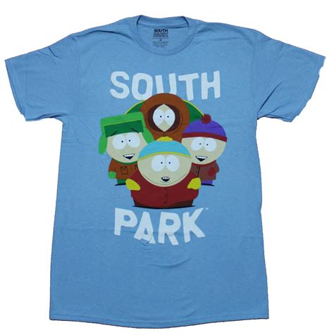 South Park Mens T Shirt Cartman Leads Kenny Stan And Kyle Between