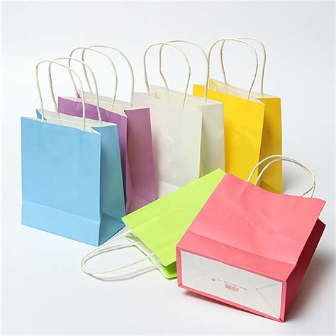 Colorful Kraft Paper Gift Bag Wedding Party Handle Paper Gift Bags Sale