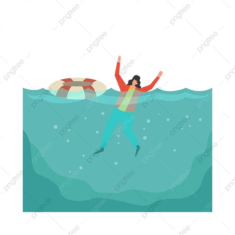 Life Buoy Vector Hd Images Illustration Of Young Womans Life Buoy