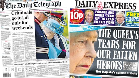 Newspaper Headlines Weekend Jails Mps Trysts And Queens Tears For Fallen Heroes Bbc News