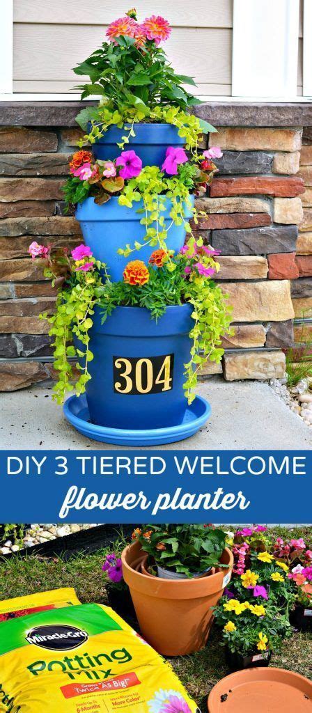Diy 3 Tiered Flower Pot Planter Tutorial Container