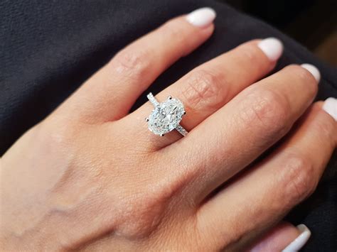 3 Carat Oval Diamond Engagement Ring Lab Grown Diamond Etsy