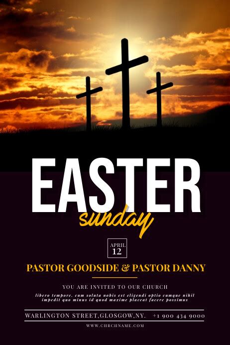 Easter Sunday Church Flyer Template Postermywall