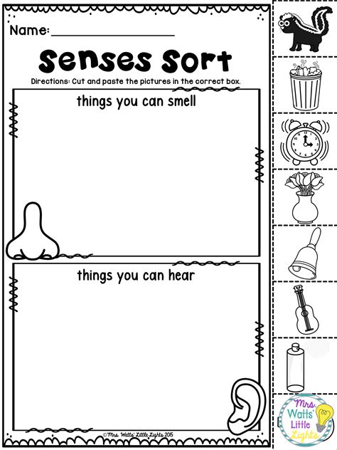 .numbers printables and worksheets for all ages that cover subjects like reading, writing, math, and science. Five Senses | Senses preschool, Five senses preschool, Senses activities