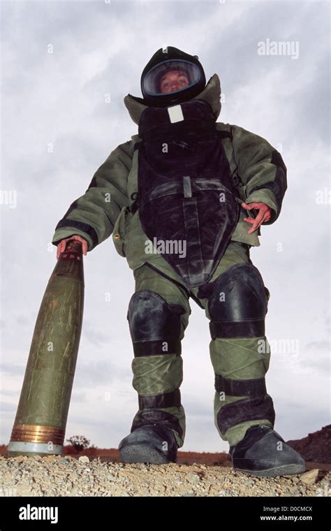 A Us Marine Explosive Ordnance Disposal Specialist In Bomb Disposal