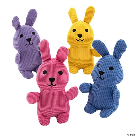 Corduroy Bright Stuffed Bunnies 12 Pc Oriental Trading