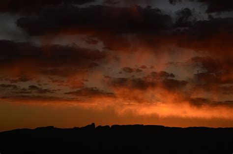 Silhouette Photo Hill Horizon Sunset Landscape Rocks Silhouettes