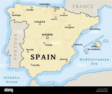 Carte De L Espagne Avec Les Villes Le Carte