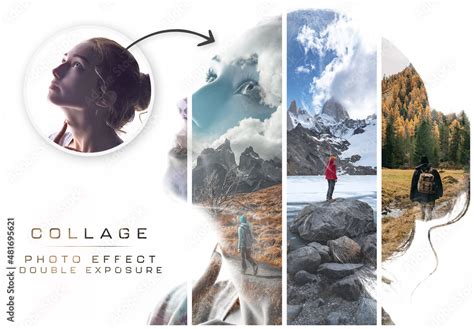 Photo Collage Double Exposure Effect Mockup Stock Template Adobe Stock