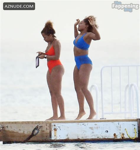 Fleur East Sexy Showing Off Her Amazing Body In A Hot Blue Bikini At The Beach With Her Friends