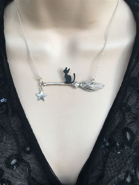 Black Cat Necklace Black Cat Pendant Cat Lovers Necklace Etsy