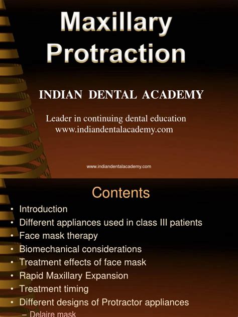 Maxillary Protraction Drmmvaradharaja Orthodontic Courses By